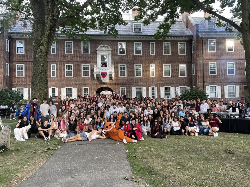 Group shot of Kirklanders in the Kirkland Courtyard